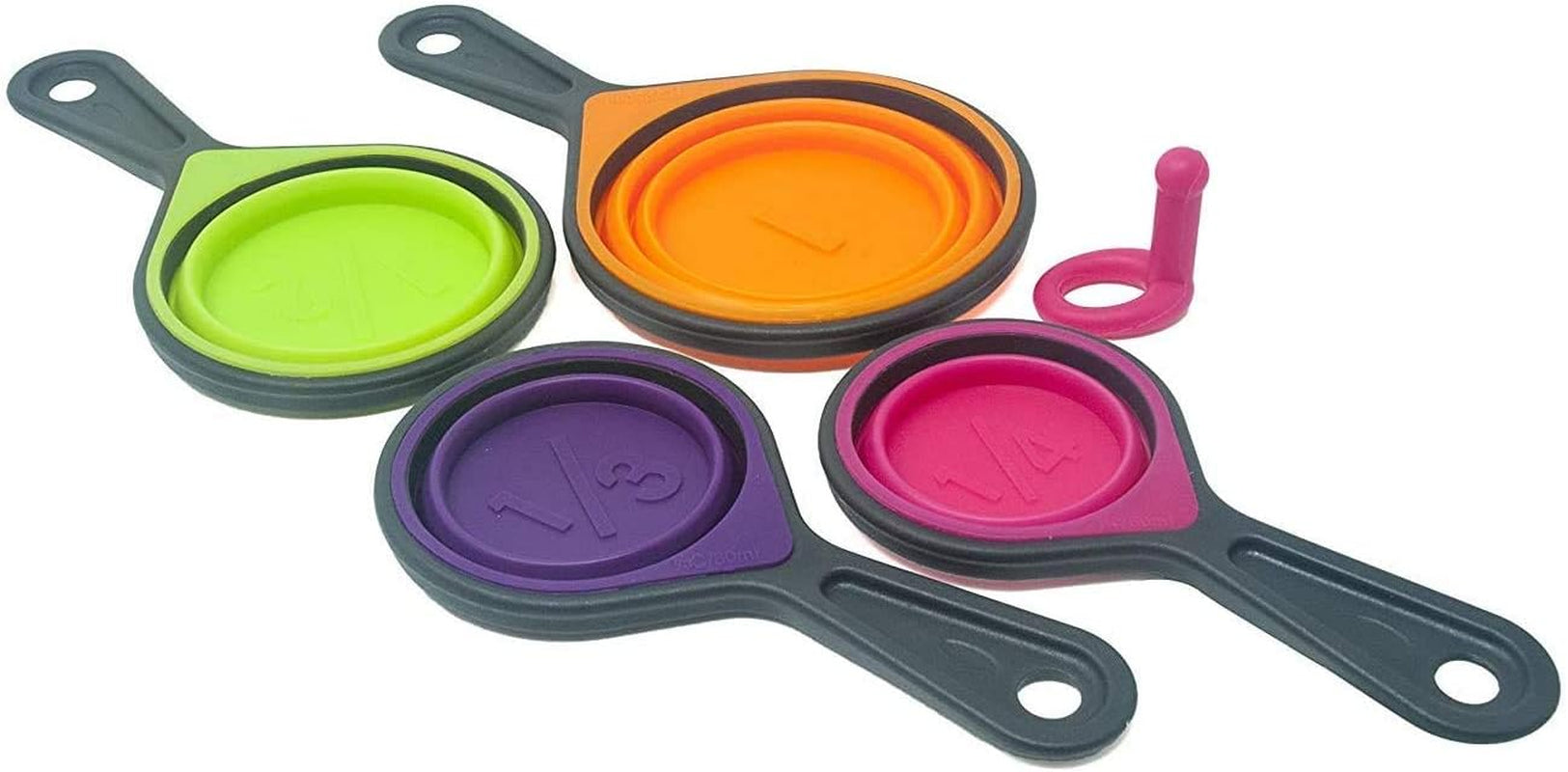 Collapsible Silicone Measuring Cups and Spoons Set for Liquid and Dry Ingredients | Portable Kitchen Utensils for Baking, Cooking, Dog Food, Camping, and Kids