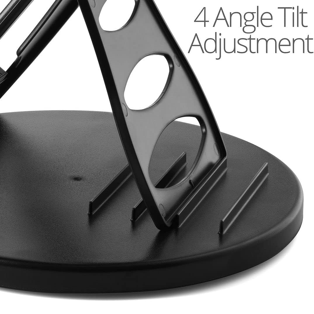 Adjustable Desk Phone Mount Stand for Office - Phone and Tablet Holder in Black