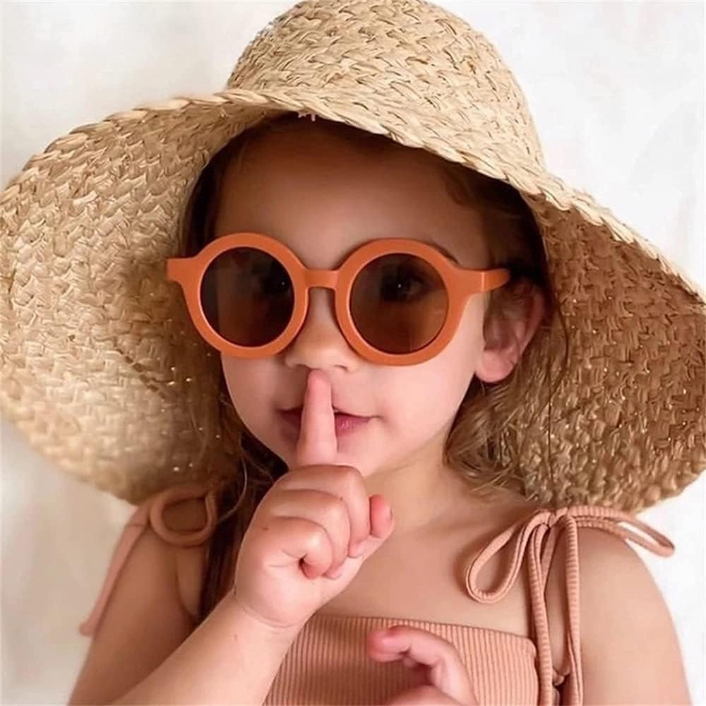 Kids round Sunglasses Trendy Retro Cute Toddler Sunglasses UV400 Protection Sun Glasses Girls Boys Age 3-10