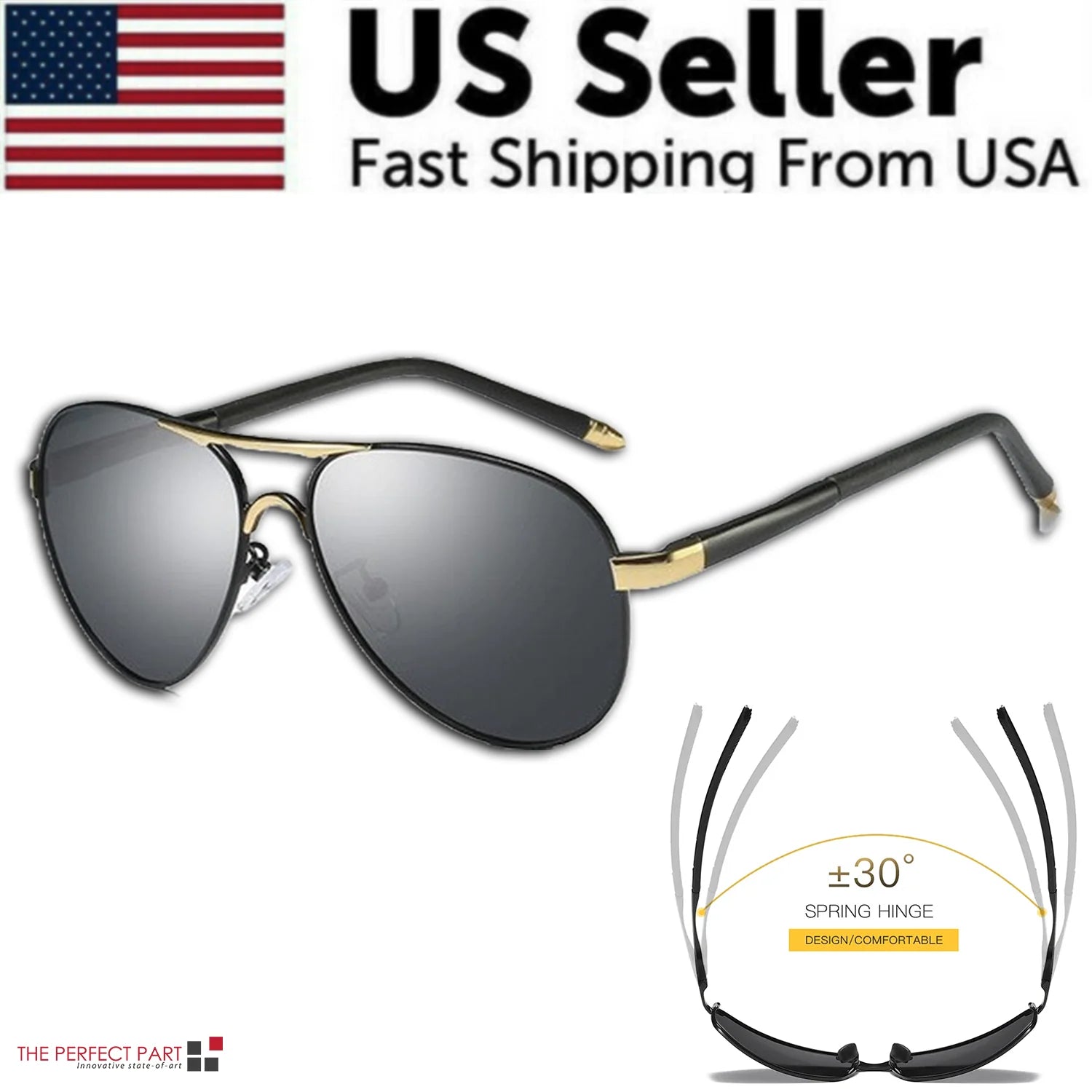 Mens Polarized Pilot Sunglasses Outdoor Driving UV400 Sun Glasses Sport Eyewear