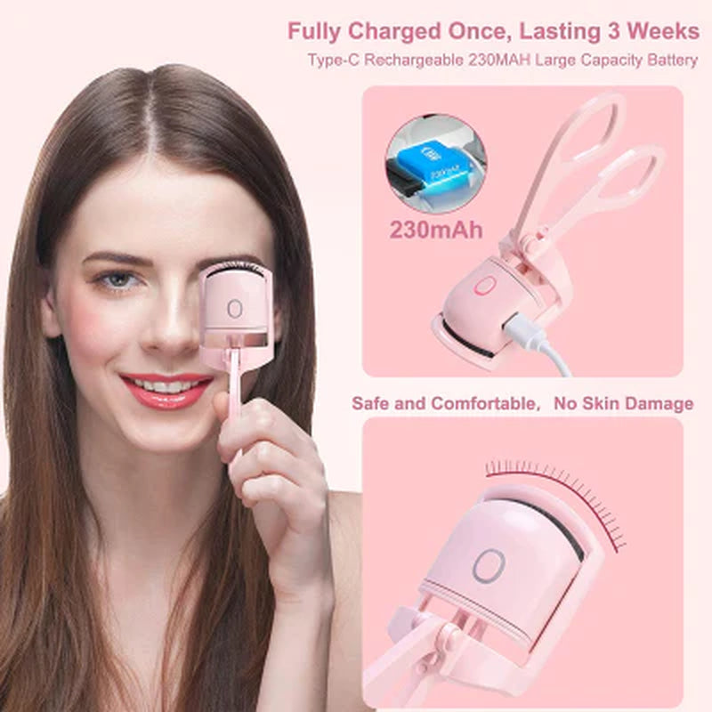 Ultraglow Electric Eyelash Curler: Long-Lasting Curl for Perfectly Defined Lashes - Professional Makeup Essential Kit