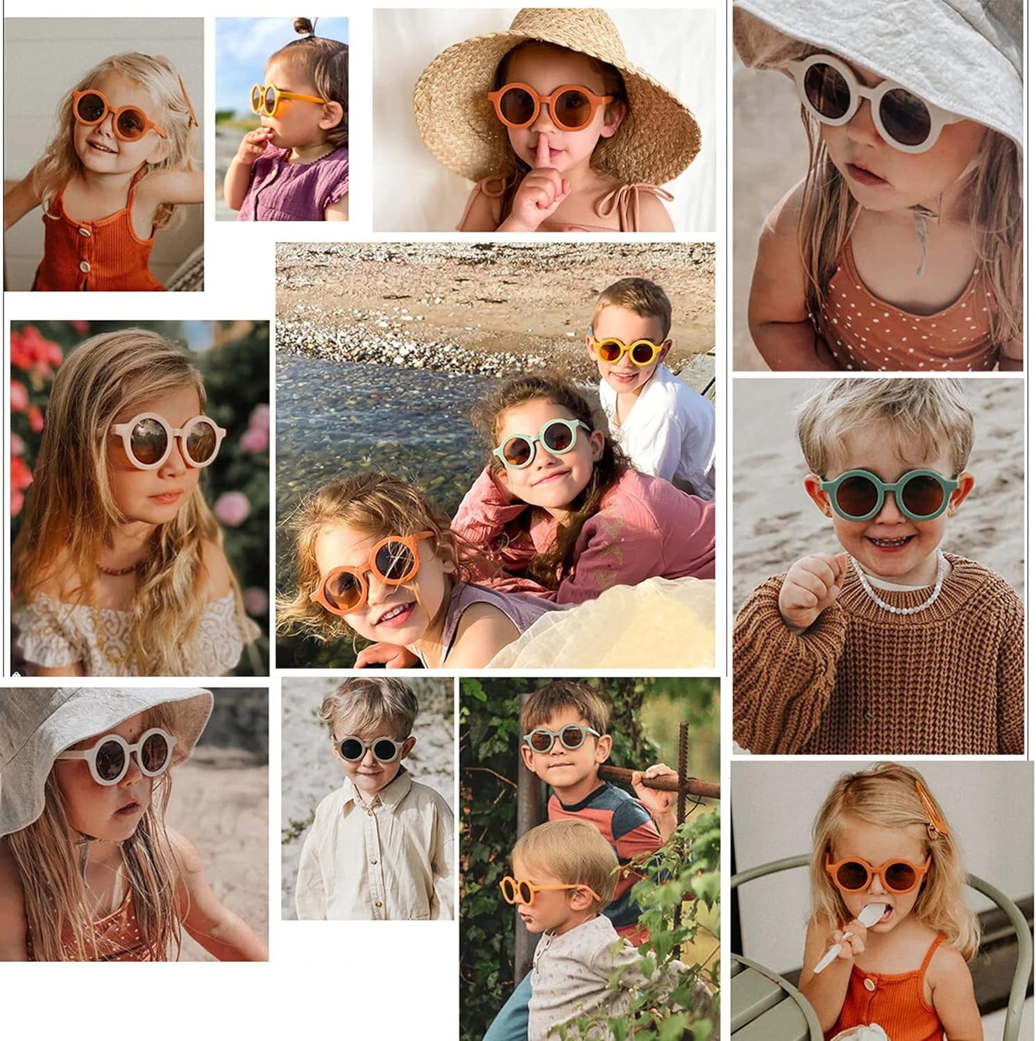 Kids round Sunglasses Trendy Retro Cute Toddler Sunglasses UV400 Protection Sun Glasses Girls Boys Age 3-10