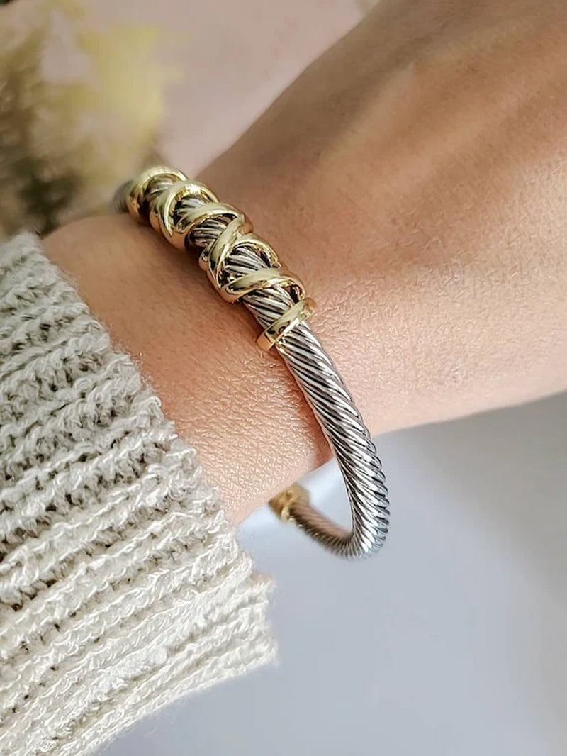 Wraparound Cable Design Bracelet: Sleek and Stylish Accessory