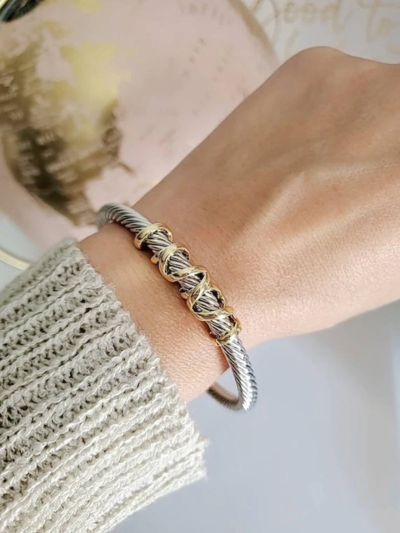 Wraparound Cable Design Bracelet: Sleek and Stylish Accessory