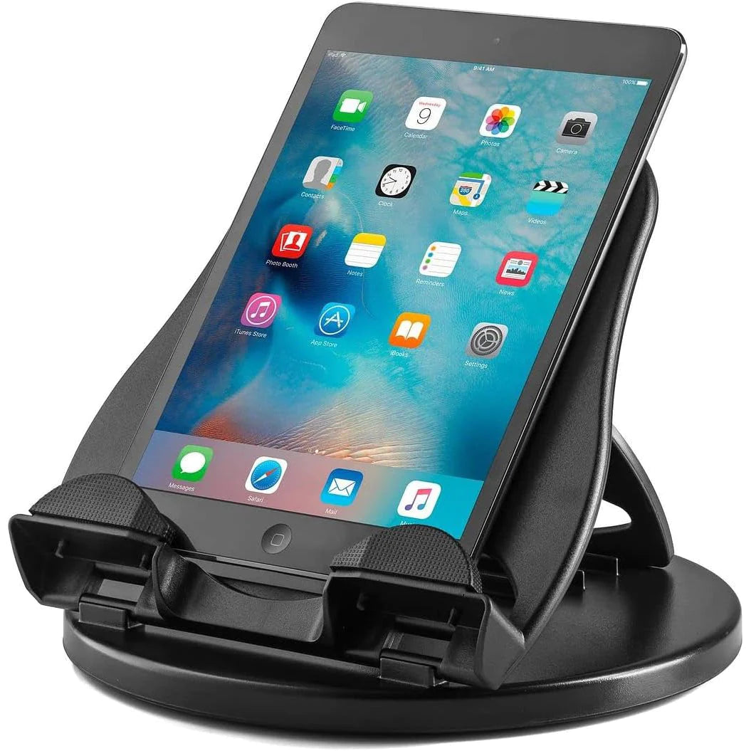 Adjustable Desk Phone Mount Stand for Office - Phone and Tablet Holder in Black