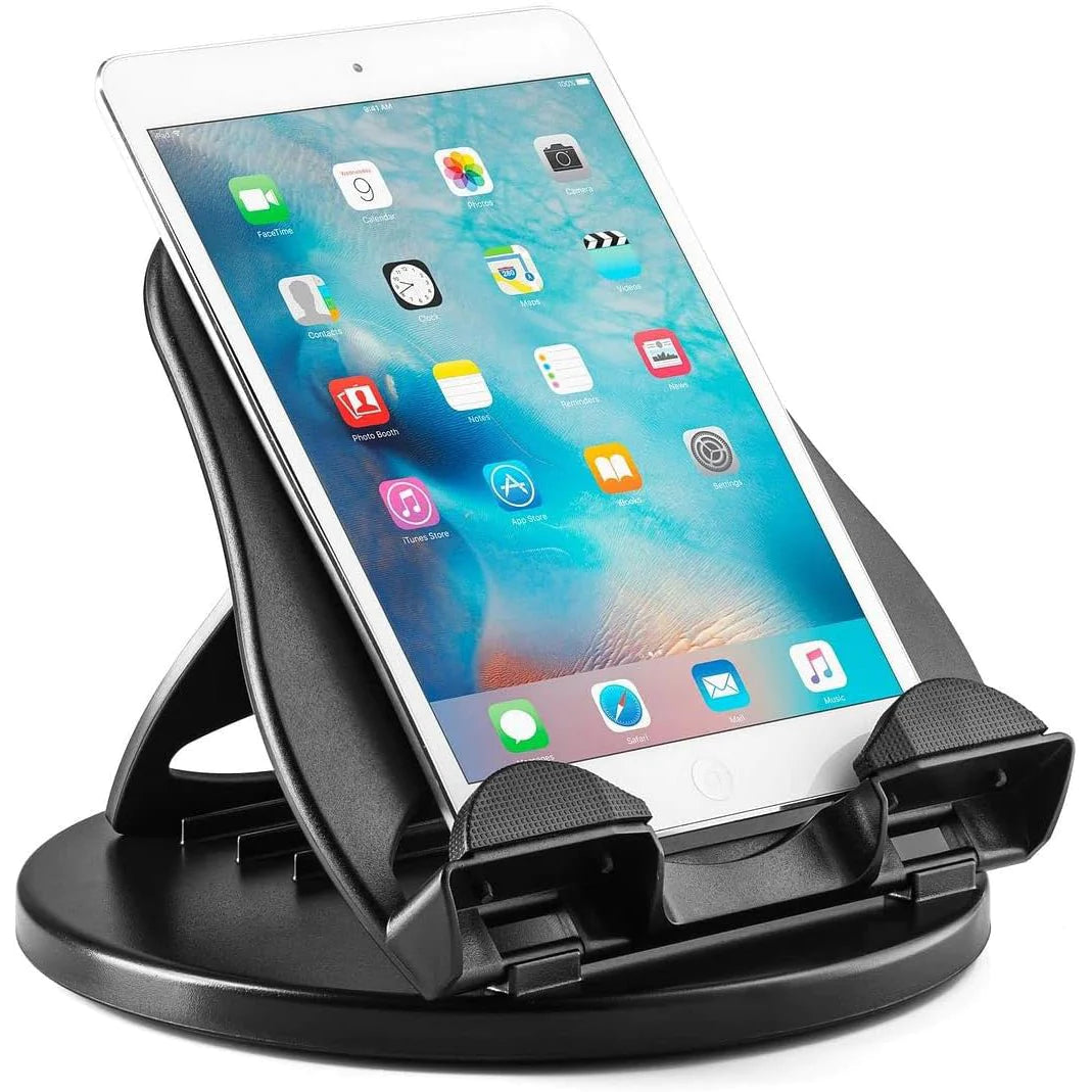 Adjustable Desk Phone Mount Stand for Office - Phone and Tablet Holder in Black