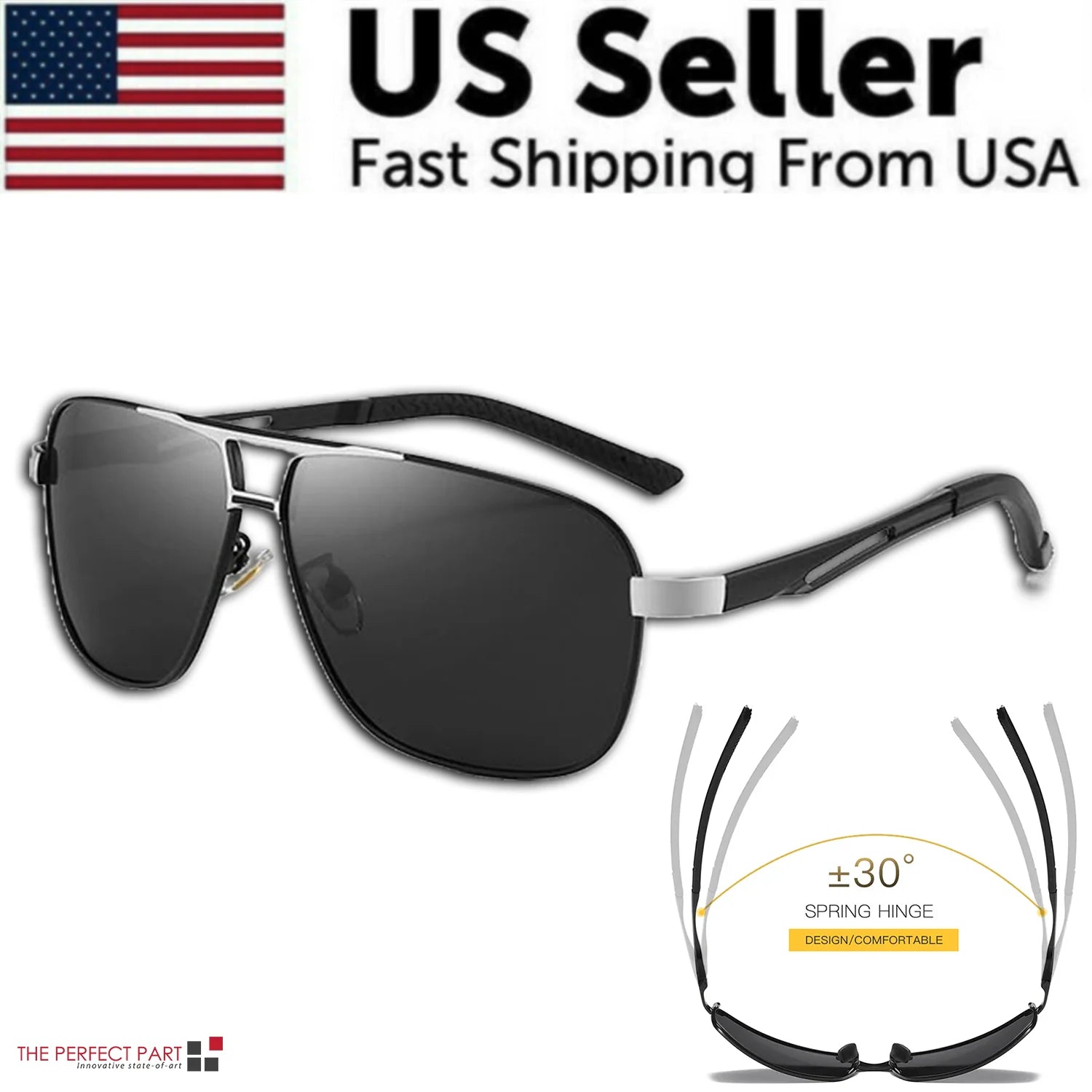 Mens Polarized Pilot Sunglasses Outdoor Driving UV400 Sun Glasses Sport Eyewear