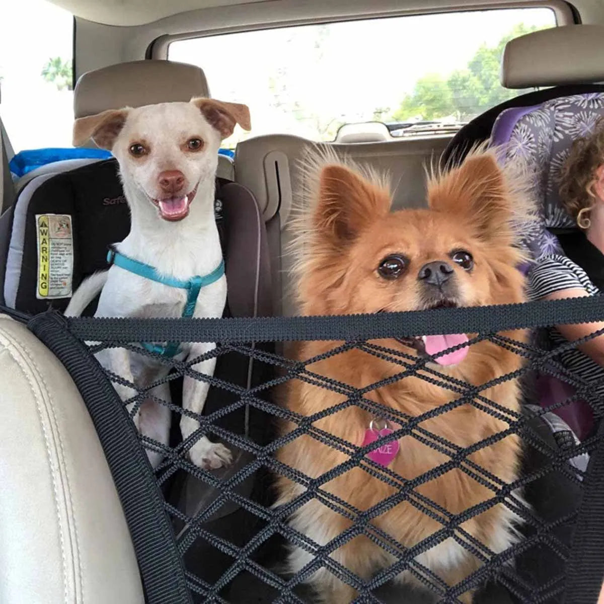 Pet Car Safety Elastic Fence: Travel Isolation Net & Anti-Collision Mesh Barrier for Dogs and Children