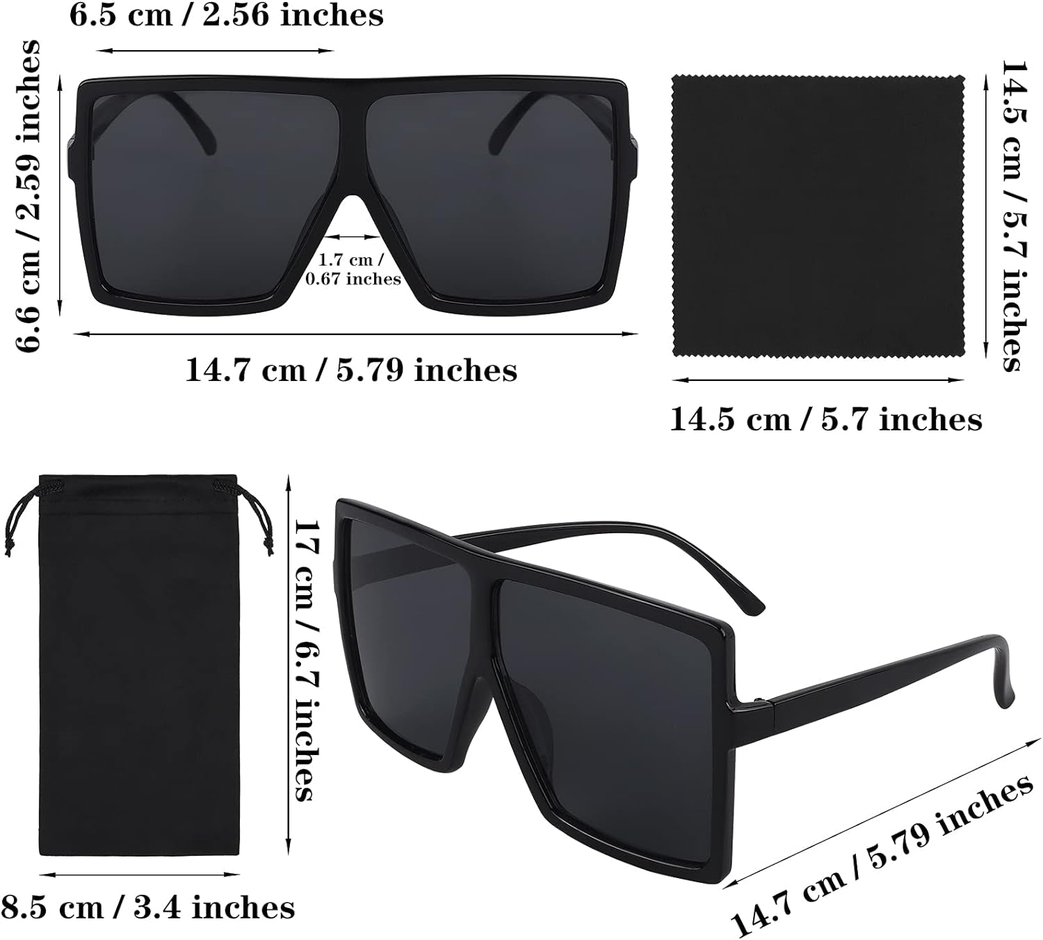 Retro Oversized Square Sunglasses: Fashionable Statement Shades for Women