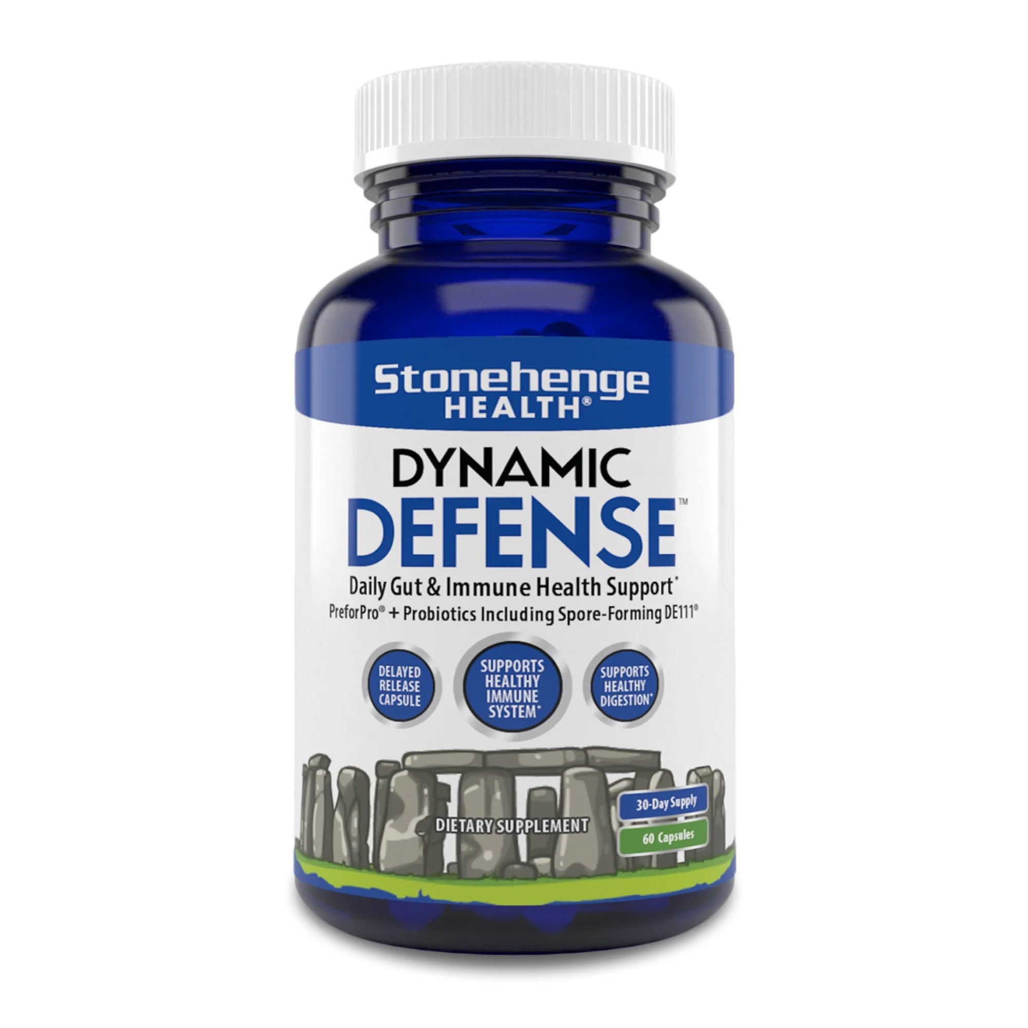 Dynamic Defense Probiotic Booster with Preforpro - Supports Healthy Gut & Immune System Health - Non-GMO, Gluten-Free Veggie Caps - 1 Month Supply per Bottle (1 Pack)