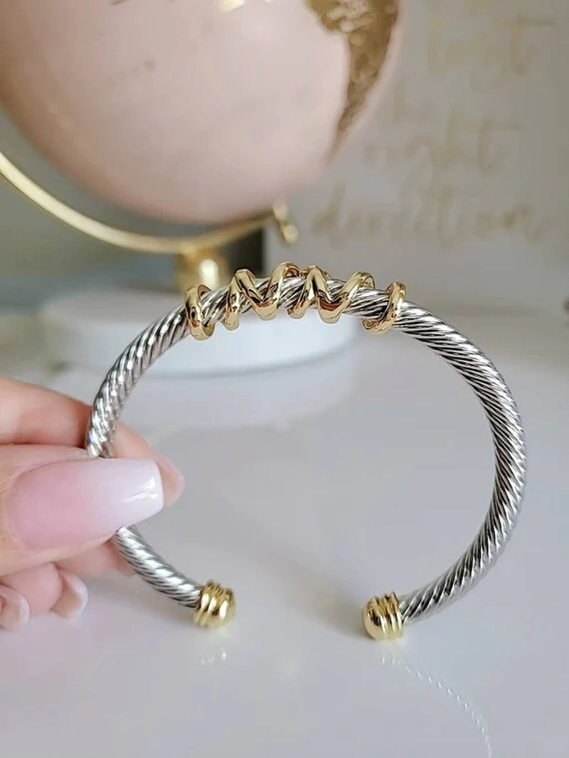 Wraparound Cable Design Bracelet: Sleek and Stylish Accessory