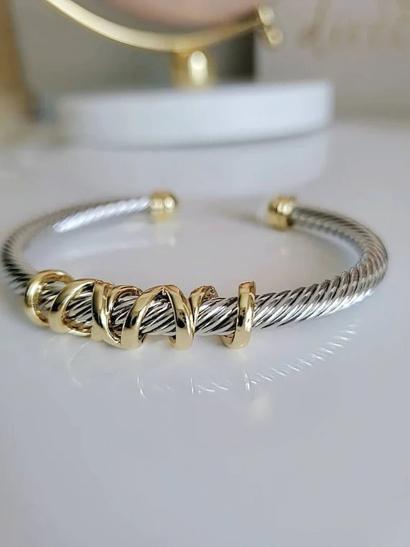 Wraparound Cable Design Bracelet: Sleek and Stylish Accessory