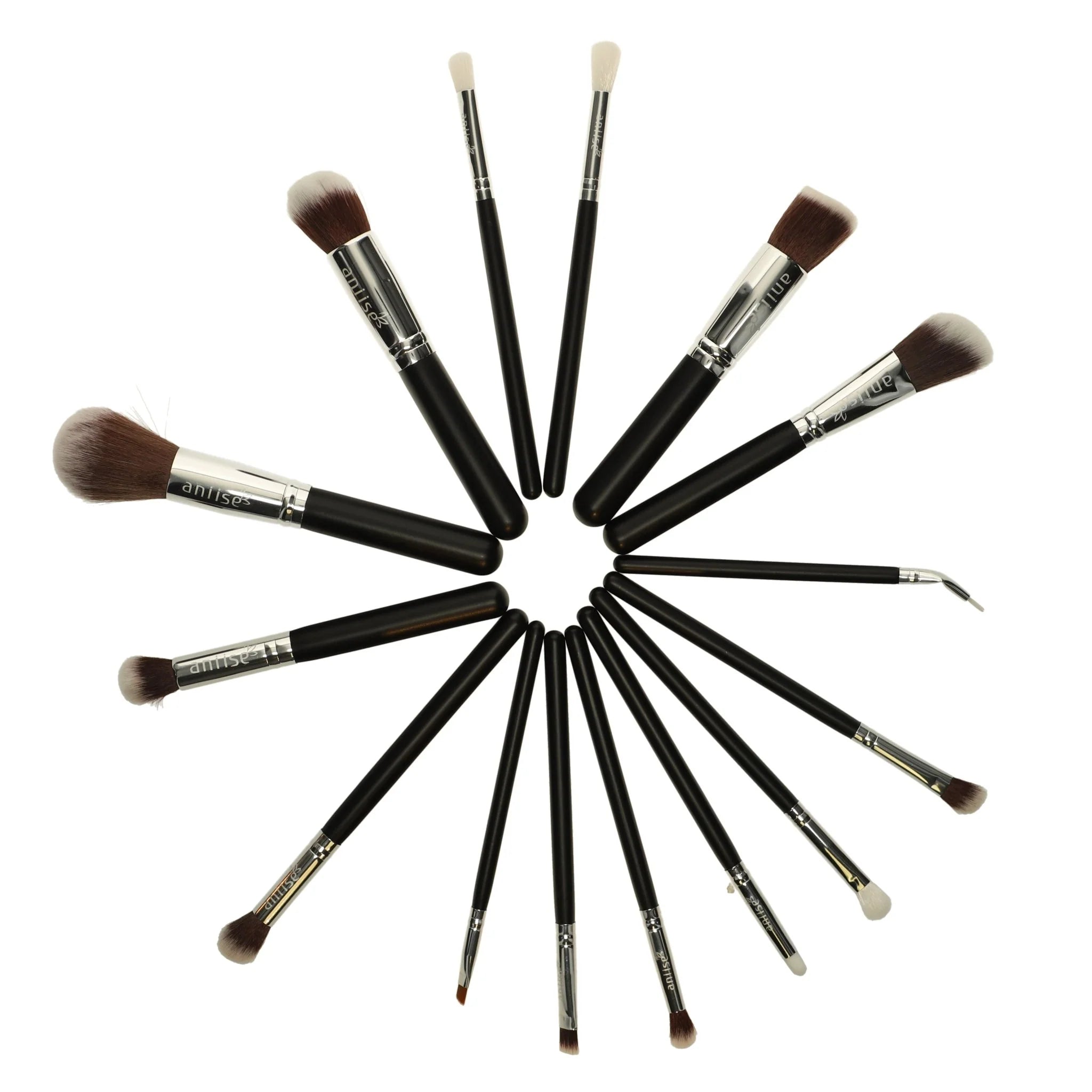 Set of 15 Professional Synthetic Makeup Brushes: Complete Beauty Tool Kit