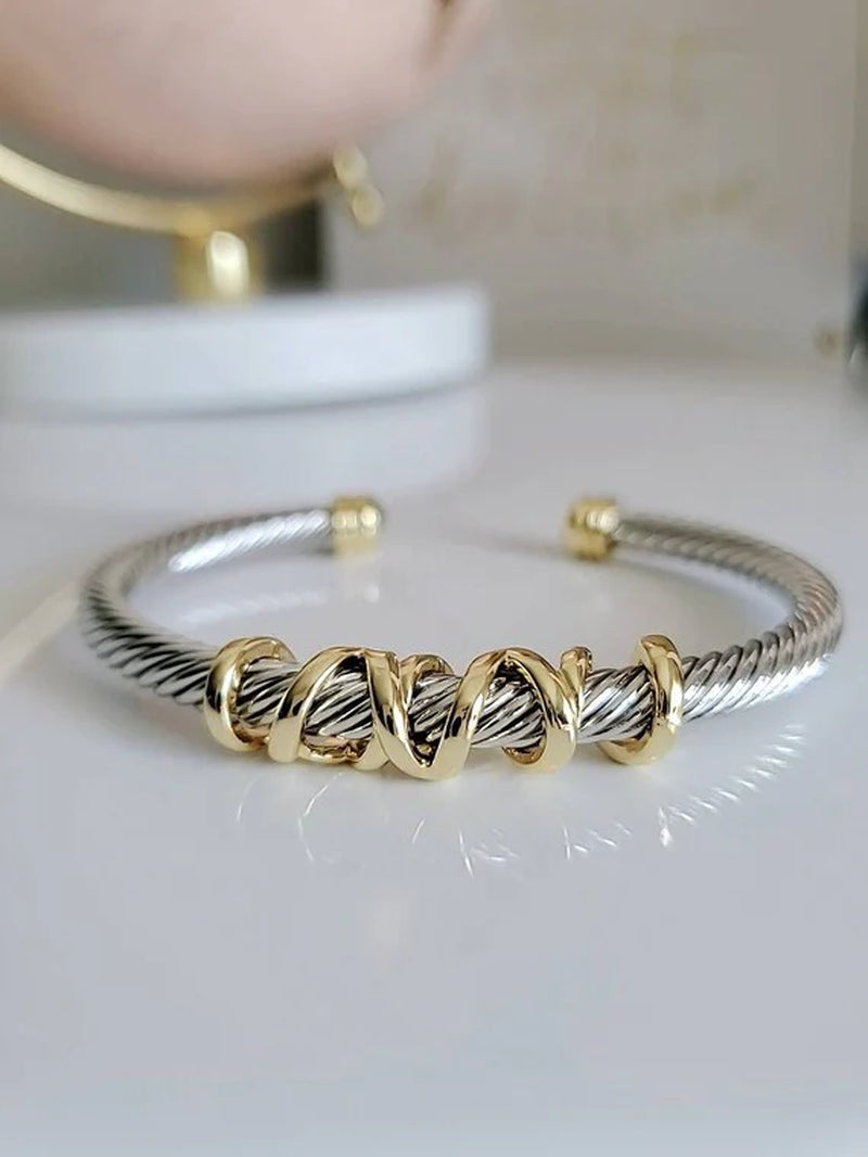 Wraparound Cable Design Bracelet: Sleek and Stylish Accessory