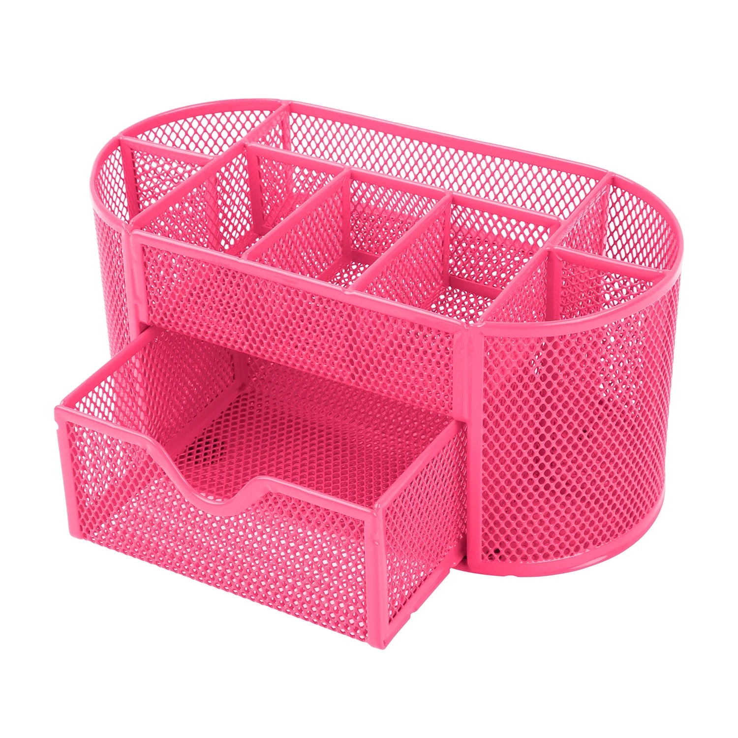 Mesh Desk Pen Organizer - Ideal for Office, School, Home, and Teacher Supplies (Hot Pink)