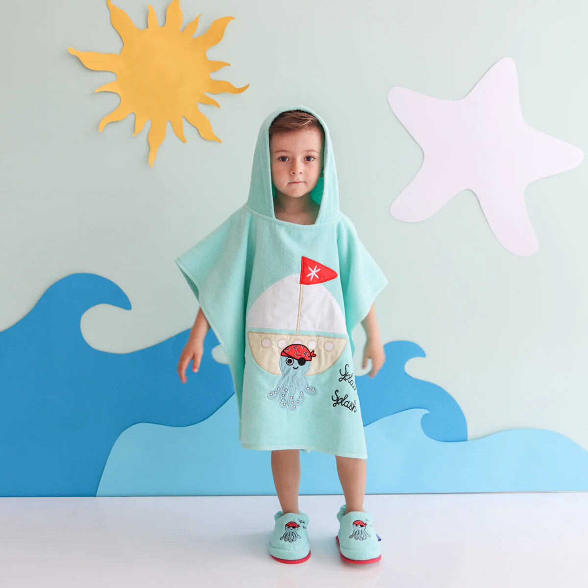 Milk&Moo Kids Poncho - Sailor Octopus Design