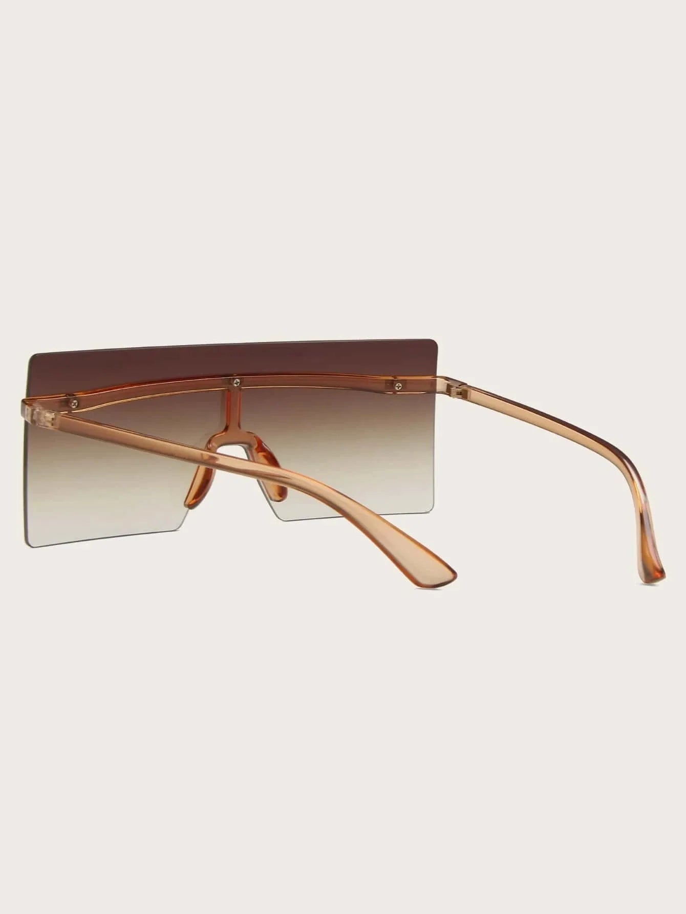 Lux Ombre Lens Flat Top Shield Sunglasses: Statement Eyewear for Ultimate Style