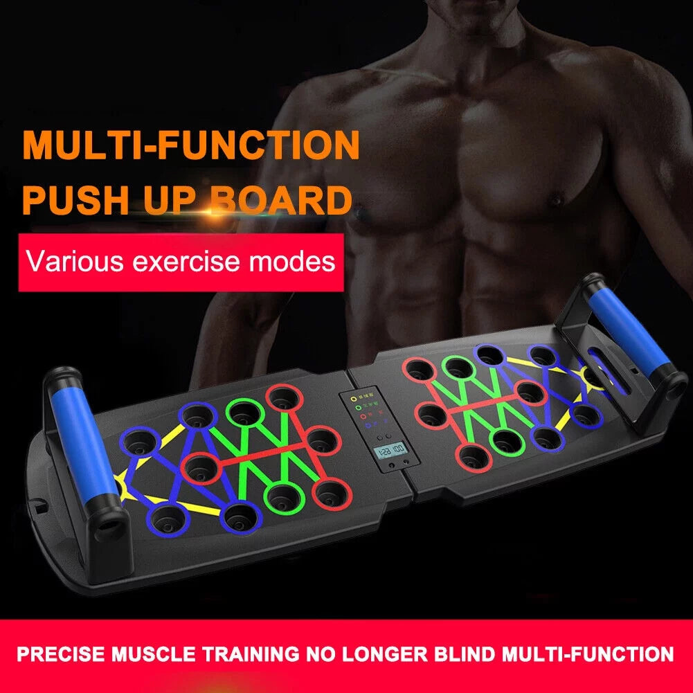 Portable Multi-Function Foldable 10-in-1 Push-Up Board with Timer - Professional Push-Up Strength Training Equipment for Floor Exercise