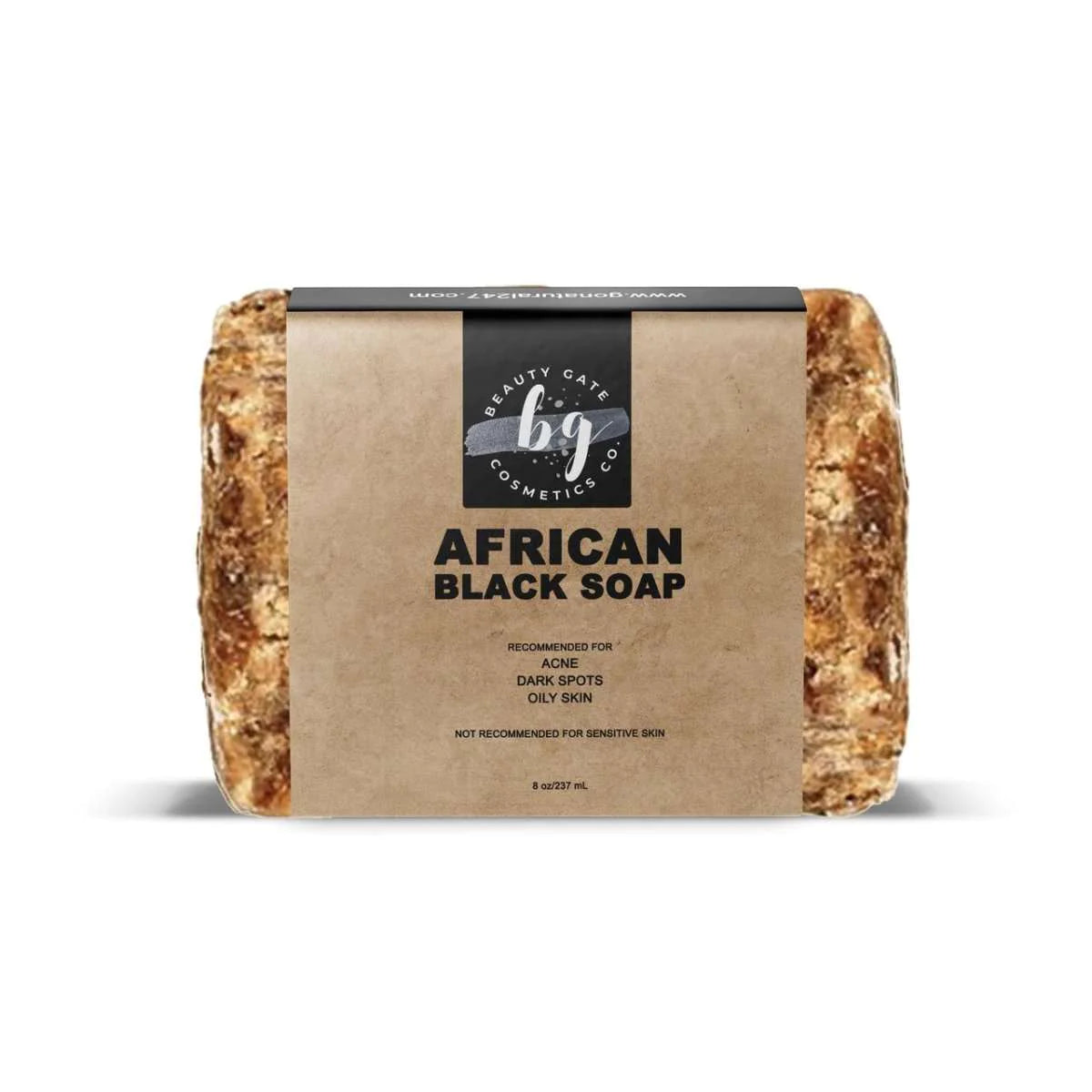 Beauty Gate Raw African Black Soap Bar: Pure & Natural Skincare Essential