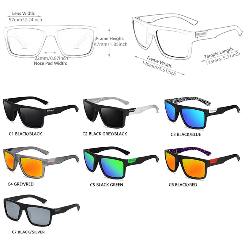 Fashion Square Polarized Sunglasses - Stylish UV400 Shades for Men and Women