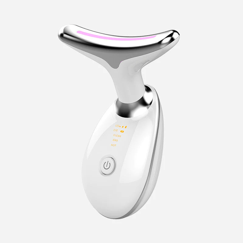 Wavy Chic Beauty Facial Massager: 7-Color Acne & Skin Firming Microcurrent Device for Face & Neck