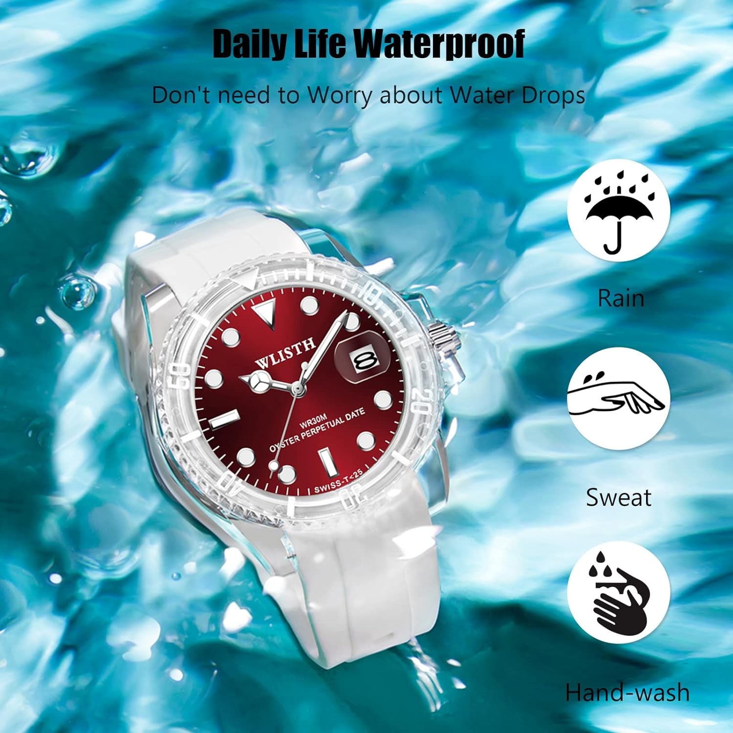 Waterproof Analog Quartz Women's Watch: Fashionable Sport Timepiece with Silicone Strap