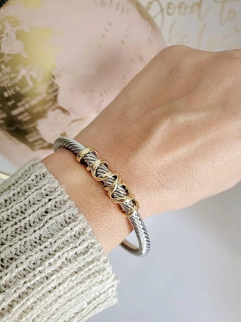 Wraparound Cable Design Bracelet: Sleek and Stylish Accessory