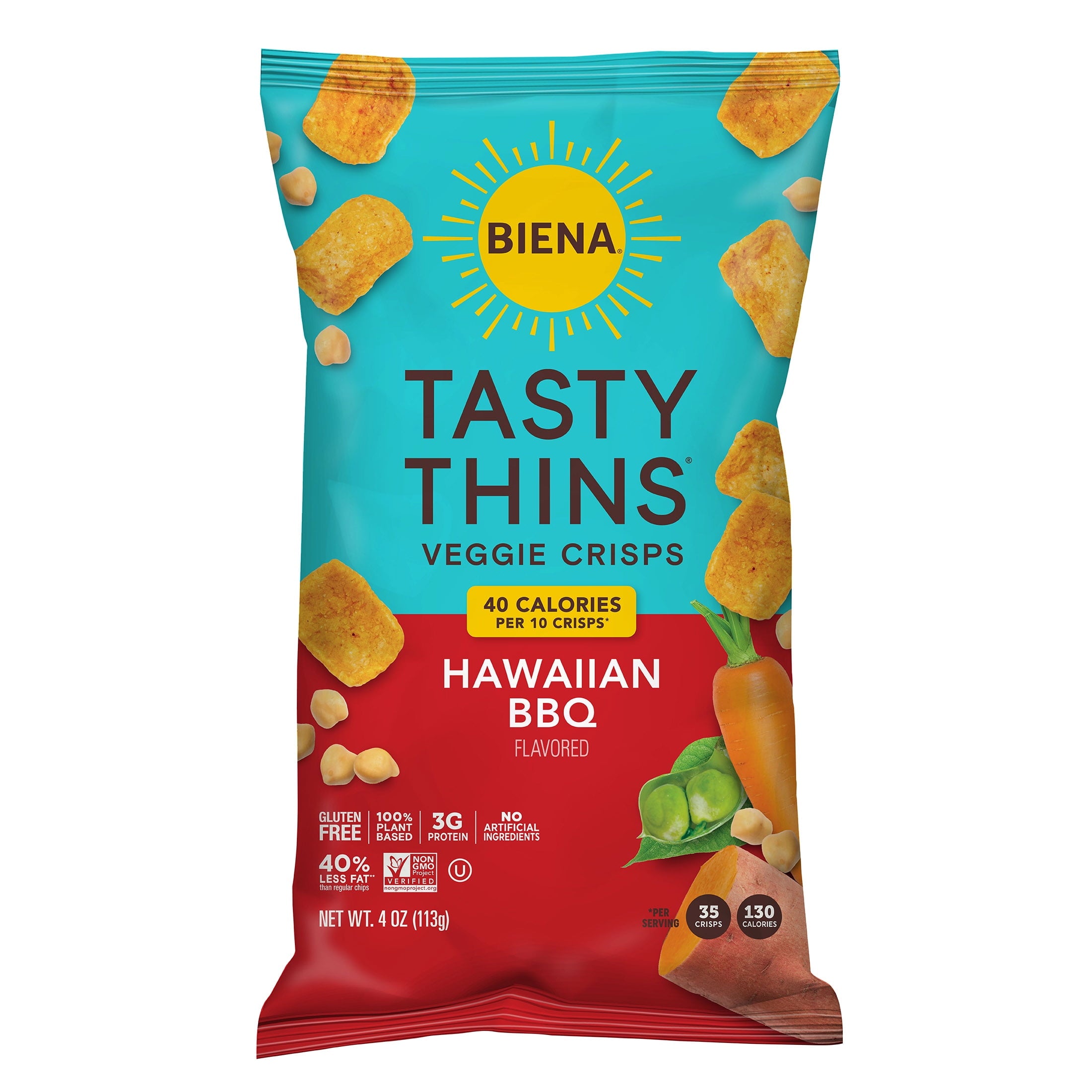 Tasty Thins Snack Crisps, Hawaiian Barbeque Flavor, 4Oz