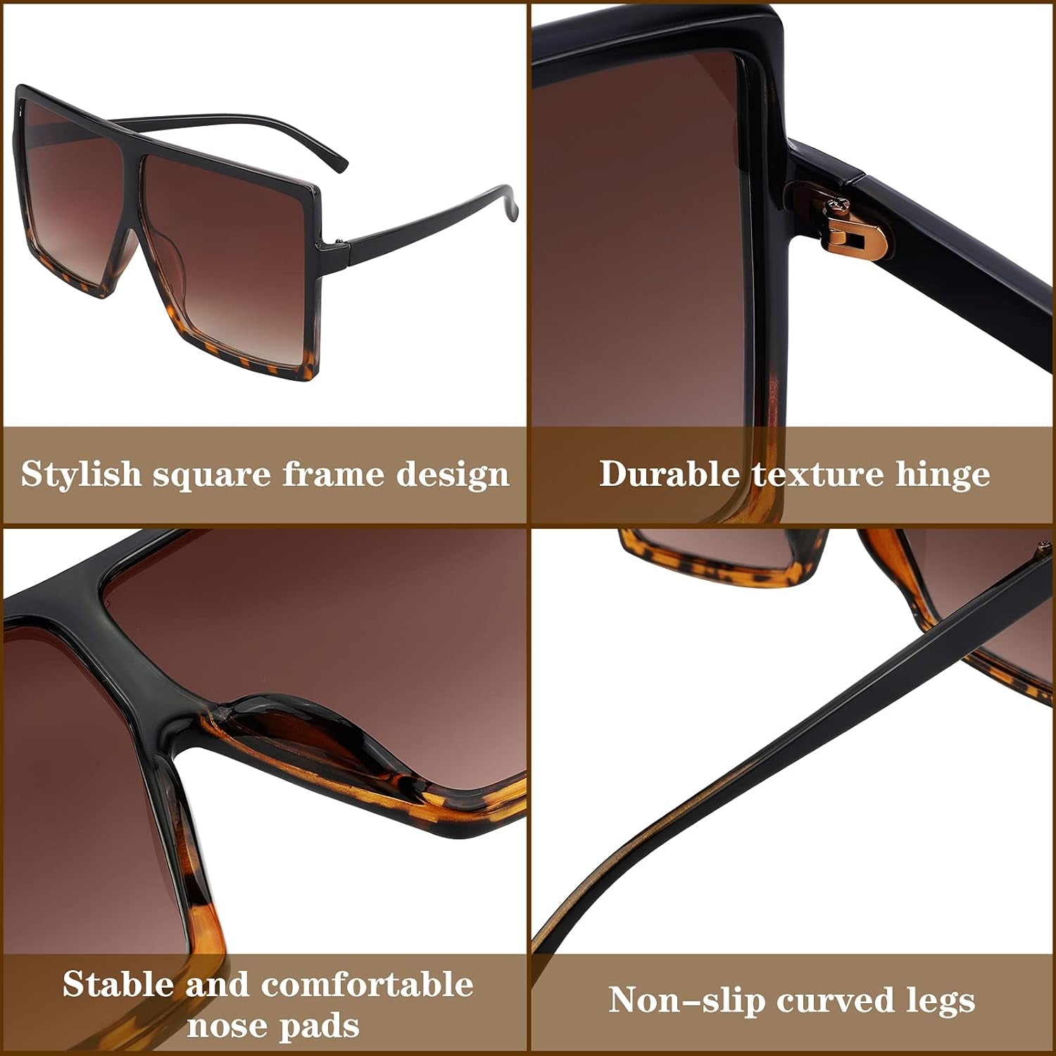 Retro Oversized Square Sunglasses: Fashionable Statement Shades for Women