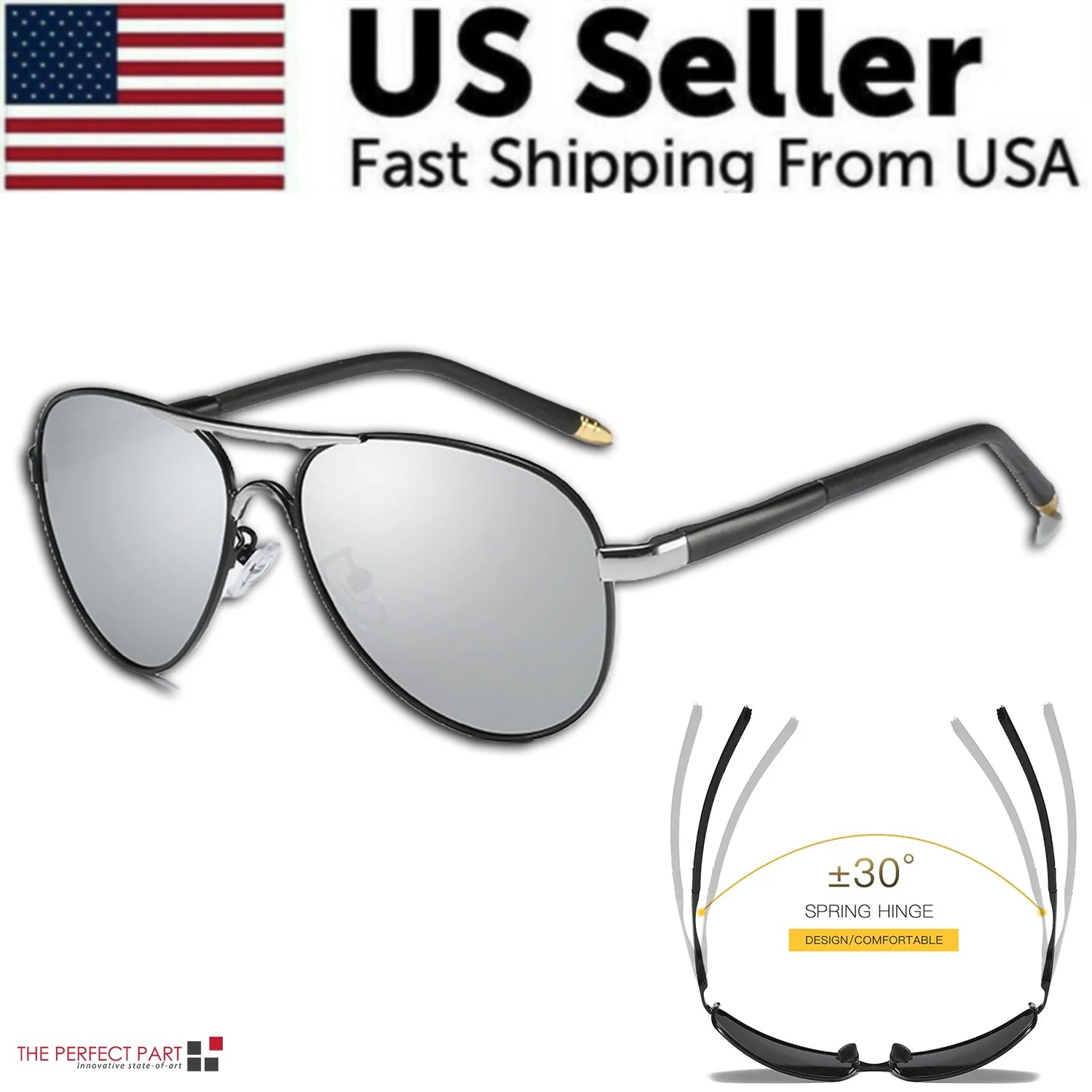 Mens Polarized Pilot Sunglasses Outdoor Driving UV400 Sun Glasses Sport Eyewear