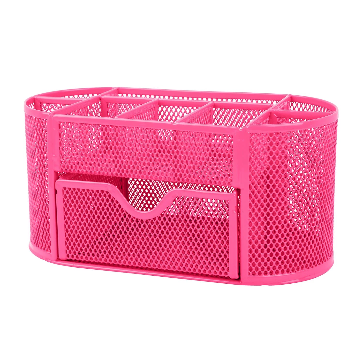 Mesh Desk Pen Organizer - Ideal for Office, School, Home, and Teacher Supplies (Hot Pink)