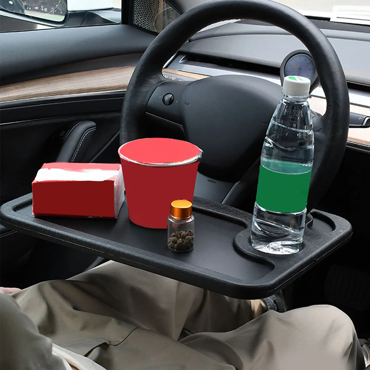 Newest Portable Car Table: Steering Wheel Laptop Desk, Dining Tray, and Coffee Holder Mount Stand