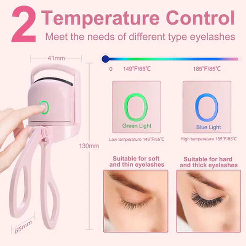 Ultraglow Electric Eyelash Curler: Long-Lasting Curl for Perfectly Defined Lashes - Professional Makeup Essential Kit