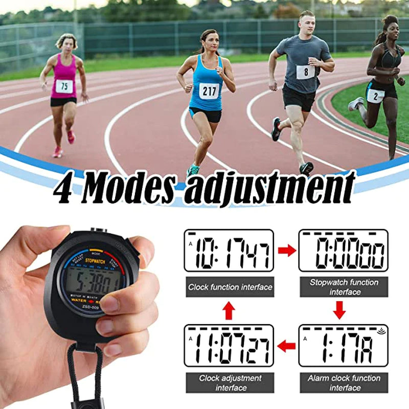 Digital Sports Stopwatch Set with Timer and Odometer