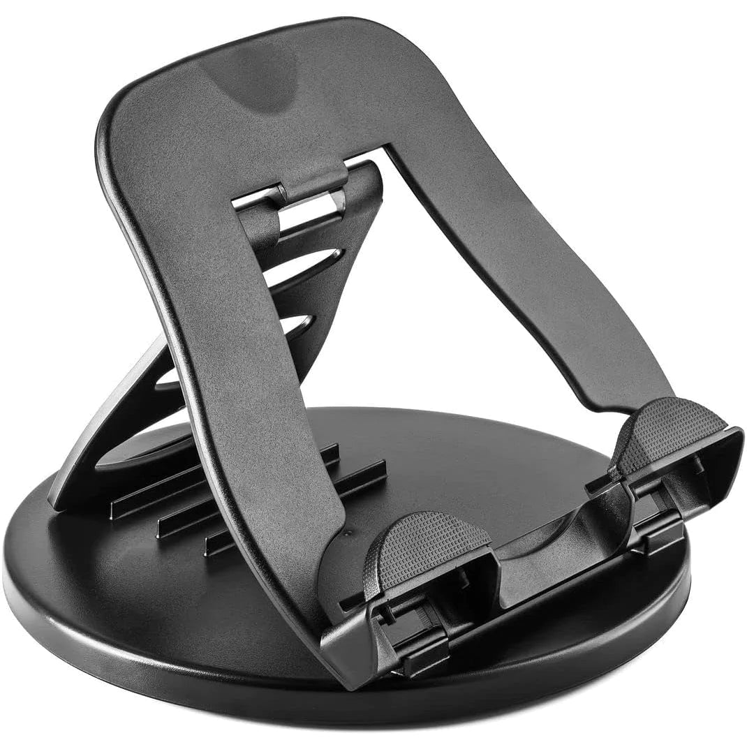 Adjustable Desk Phone Mount Stand for Office - Phone and Tablet Holder in Black