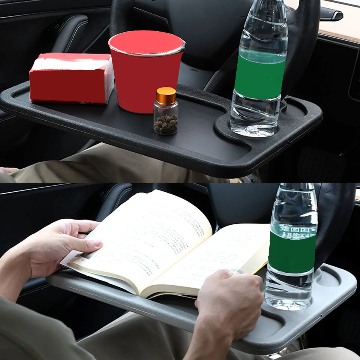 Newest Portable Car Table: Steering Wheel Laptop Desk, Dining Tray, and Coffee Holder Mount Stand