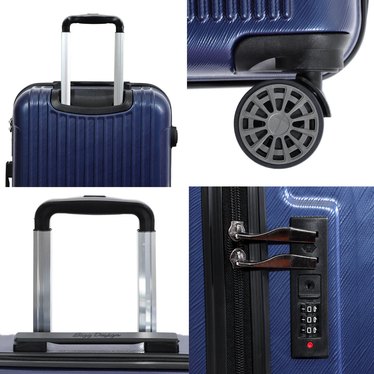 Biggdesign Ocean Hardshell Spinner Luggage Set - Navy Blue, 3 Piece