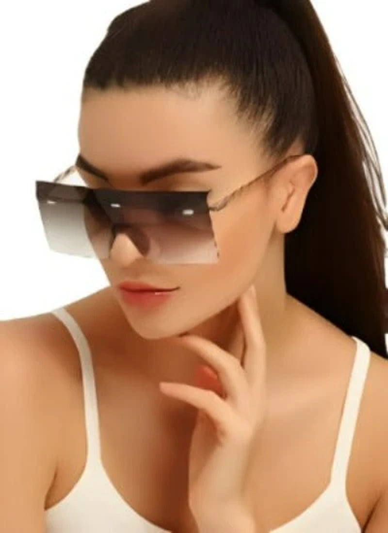 Lux Ombre Lens Flat Top Shield Sunglasses: Statement Eyewear for Ultimate Style