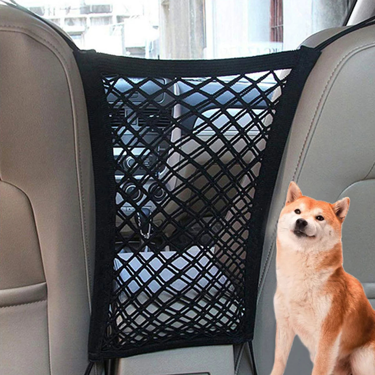 Pet Car Safety Elastic Fence: Travel Isolation Net & Anti-Collision Mesh Barrier for Dogs and Children