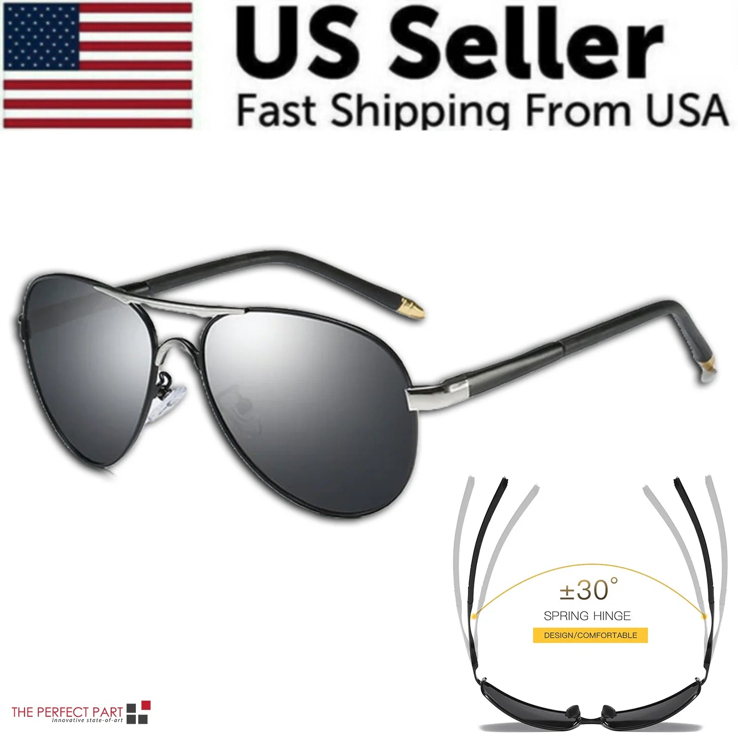 Mens Polarized Pilot Sunglasses Outdoor Driving UV400 Sun Glasses Sport Eyewear